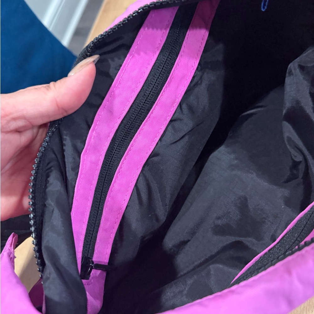 BAGGU Crossbody Bag in Bright Pink with Black Strap - Picture 10 of 13
